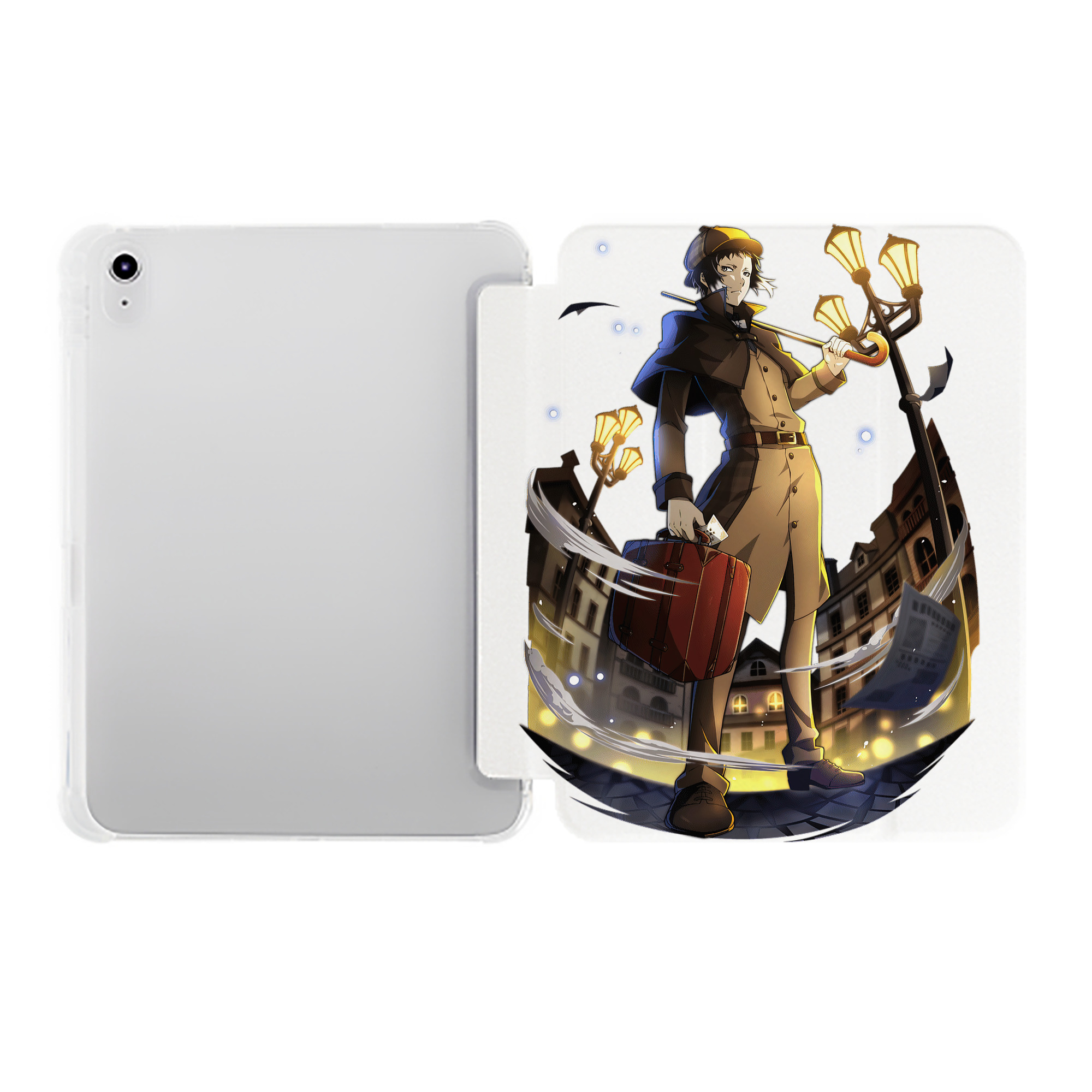 （画像用） 文豪ストレイドッグス Bungo Stray Dogs IPad ケース ペン収納付き 三つ折りスタンド PUレザー×シリコン 対応機種9.5/10.5/10.9インチ